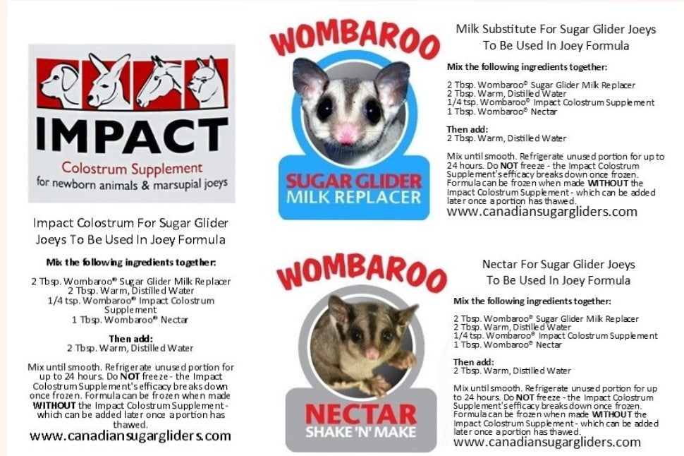 Joey Rejection Feeding Kits Canadian Sugar Gliders