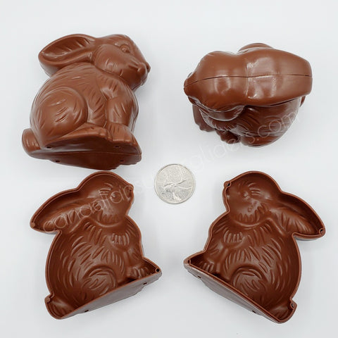 Hollow Plastic Chocolate Bunnies 3"