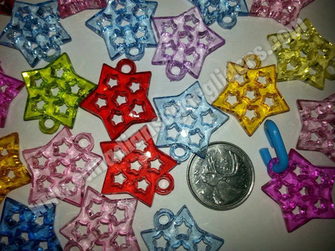 Charms Large Transparent Stars 40 count - Canadian Sugar Gliders