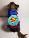 Dog Clothes BackPack Blue Superman - Canadian Sugar Gliders