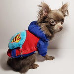 Dog Clothes BackPack Blue Superman - Canadian Sugar Gliders